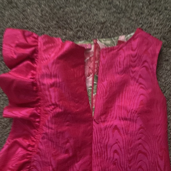 Buru dress w/ lining. Hot pink/textured w/ ruffles. Size xs. Great condition. - Picture 3 of 5